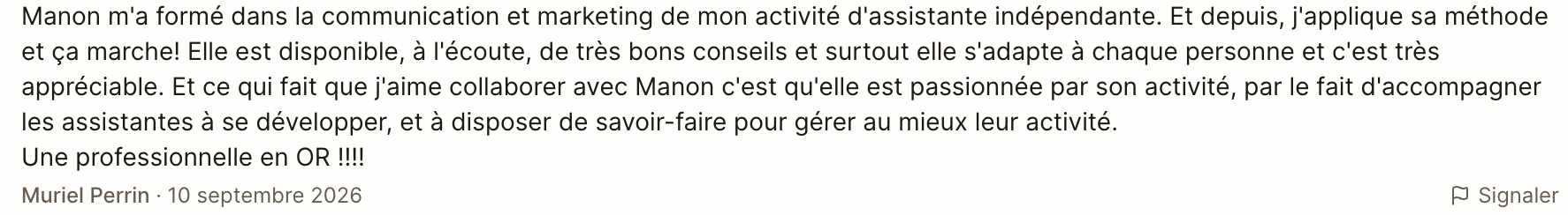 Capture originale du retour de Muriel Perrin